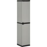 vidaXL - Tuinkast - Grijs en Zwart - PVC en PP - 3 Schappen