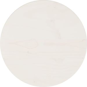 vidaXL - Tafelblad - Rond - Wit - Massief Grenenhout - Ø30 cm
