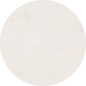 vidaXL Tischplatte Weiß Ø50x2,5 cm Massivholz Kiefer