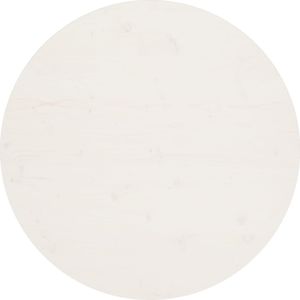 vidaXL Tafelblad - Ø90 cm - Massief Grenenhout - Wit