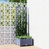 vidaXL Pflanzkübel mit Rankgitter Dunkelgrau 40x40x121,5 cm PP