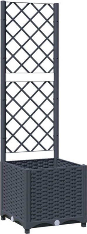 Pflanzkübel mit Spalier Dunkelgrau 40x40x136 cm pp Vidaxl