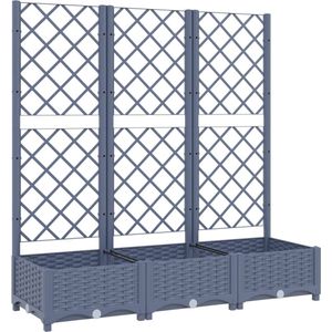 vidaXL Pflanzkübel mit Spalier Dunkelgrau 120x40x121,5 cm PP