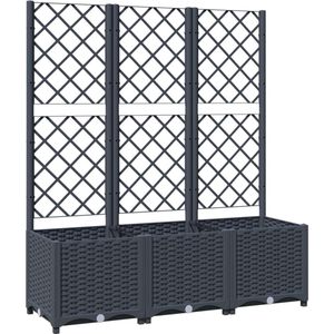 VidaXL Plantenbak met Latwerk 120x40x136 cm - Polypropeen Donkergrijs