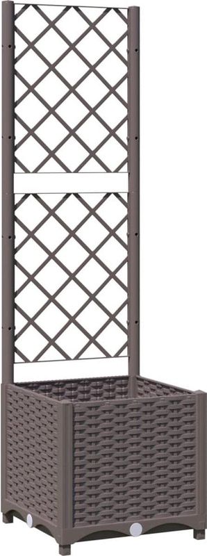 Pflanzkübel mit Rankgitter Braun 40x40x136 cm pp Vidaxl