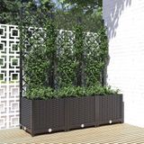Pflanzkübel,Blumenkasten mit Spalier Schwarz 120x40x136 cm pp Vidaxl