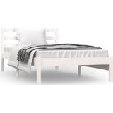 VidaXL Bedframe Massief Grenenhout Wit 90x190 cm 3FT Single