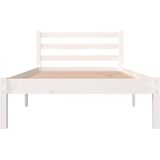 VidaXL Bedframe Massief Grenenhout Wit 90x190 cm 3FT Single