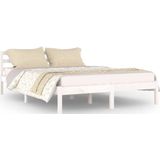 VidaXL Bedframe Massief Grenenhout Wit 140x200 cm