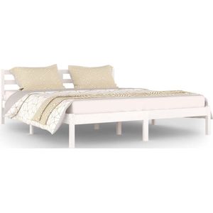 vidaXL-Bedframe-massief-grenenhout-wit-160x200-cm