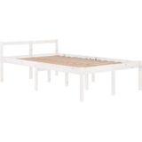 VidaXL Bedframe Massief Grenenhout Wit 120x200 cm