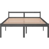 VidaXL Bedframe Massief Grenenhout Grijs 150x200 cm 5FT King