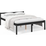 VidaXL Bedframe Massief Grenenhout Zwart 150x200 cm 5FT King