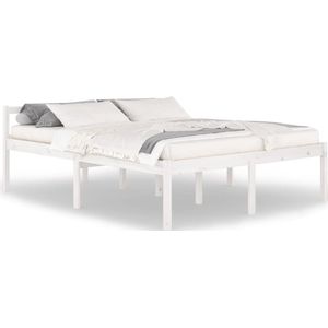 VidaXL Bedframe Massief Grenenhout Wit 160x200 cm