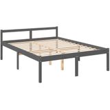 VidaXL Bedframe Massief Grenenhout Grijs 160x200 cm