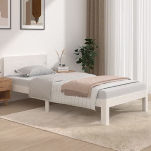 vidaXL Massivholzbett Wei&#223; 90x190 cm 3FT Single1136842