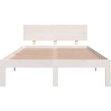 vidaXL Bedframe massief hout wit 120x190 cm