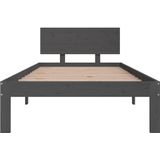 VidaXL Bedframe Massief Grenenhout Grijs 90x200 cm