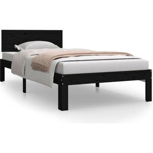 VidaXL-Bedframe-massief-grenenhout-zwart-90x200-cm