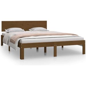 vidaXL-Bedframe-massief-grenenhout-honingbruin-140x200-cm