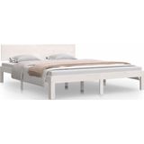 vidaXL-Bedframe-massief-grenenhout-wit-160x200-cm