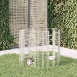 vidaXL - Dierenverblijf - 6 - panelen - 54x80 - cm - gegalvaniseerd - ijzer