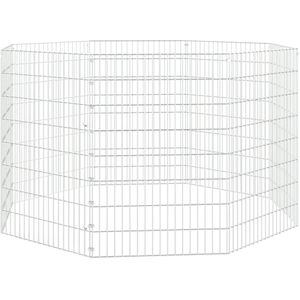 vidaXL - Dierenverblijf - 8 - panelen - 54x80 - cm - gegalvaniseerd - ijzer