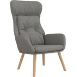 Relaxsessel mit Hocker Hellgrau Stoff Vidaxl