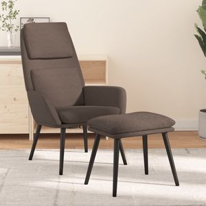 vidaXL Relaxsessel mit Hocker Taupe Stoff