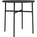 3-tlg. Garten-Essgruppe Poly Rattan Schwarz vidaXL