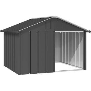 vidaXL - Hondenhok - 116,5x103x81,5 - cm - gegalvaniseerd - staal - antracietkleur