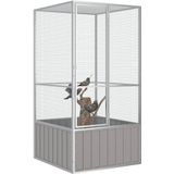 vidaXL Vogelkäfig Grau 111x107x211,5 cm Verzinkter Stahl