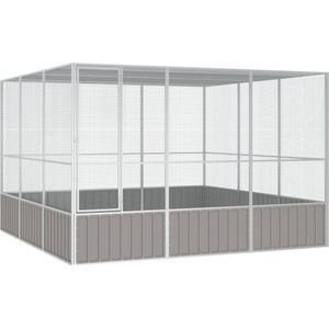 LuxeLivin' - Vogelkooi 302,5x324,5x211,5 cm gegalvaniseerd staal grijs