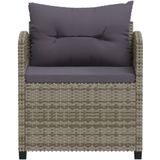 VidaXL Loungeset 3-delig met Kussens - Poly Rattan Grijs