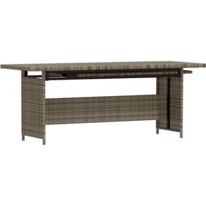 vidaXL 6-delige Loungeset met kussens poly rattan grijs