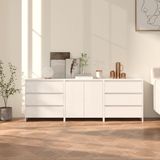3-tlg. Sideboard Weiß Holzwerkstoff Vidaxl