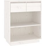 VidaXL Wandkast 60x34x75 cm Massief Grenenhout Wit