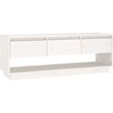 vidaXL TV-Schrank Weiß 110,5x34x40 cm Massivholz Kiefer
