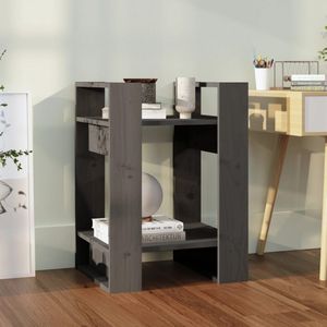 vidaXL - Boekenkast/kamerscherm - 41x35x57 - cm - massief - grenenhout - grijs