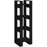 VidaXL Boekenkast/Kamerscherm 41x35x125 cm Massief Grenenhout Zwart