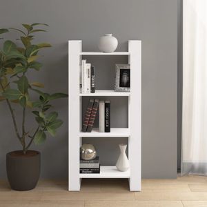 vidaXL-Boekenkast/kamerscherm-60x35x125-cm-massief-hout-wit