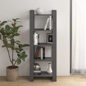 VidaXL Boekenkast/Kamerscherm 60x35x160 cm Massief Hout Grijs