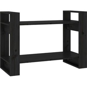 Vidaxl - Bücherregal/Raumteiler,Bücherschrank Schwarz 80x35x56,5 cm Massivholz Kiefer
