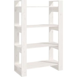 Vidaxl - Bücherregal/Raumteiler Weiß 80x35x125 cm Massivholz Kiefer