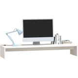 VidaXL Monitorstandaard - 100x27x15 cm - Massief Grenenhout - Wit