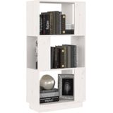 vidaXL-Boekenkast/kamerscherm-51x25x101-cm-massief-grenenhout-wit