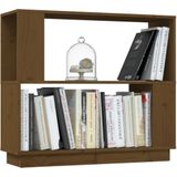 vidaXL Boekenkast/kamerscherm 80x25x70 cm massief hout honingbruin