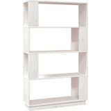 vidaXL-Boekenkast/kamerscherm-80x25x132-cm-massief-grenenhout-wit