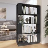 vidaXL - Boekenkast/kamerschermx25x132 - cm - massief - grenenhout - grijs