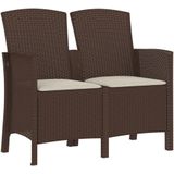 vidaXL-Tuinbank-2-zits-met-kussens-PP-rattan-bruin